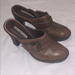 Via Spiga Real Leather Mules with Rubber Tread